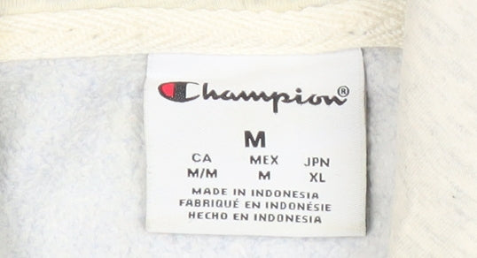 Champion Mens Blue Pullover Hoodie Size M Regular Fit Logo