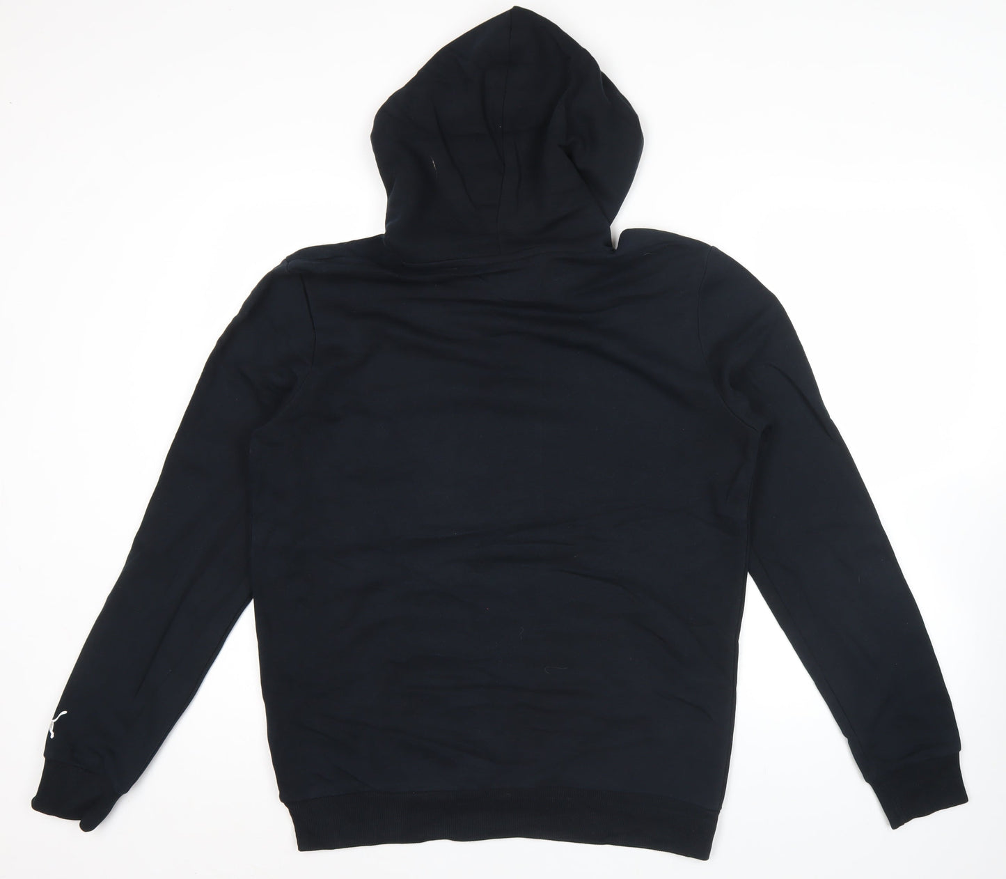Puma Men Black Pullover Hoodie L Logo Sportswear Sweatshirt