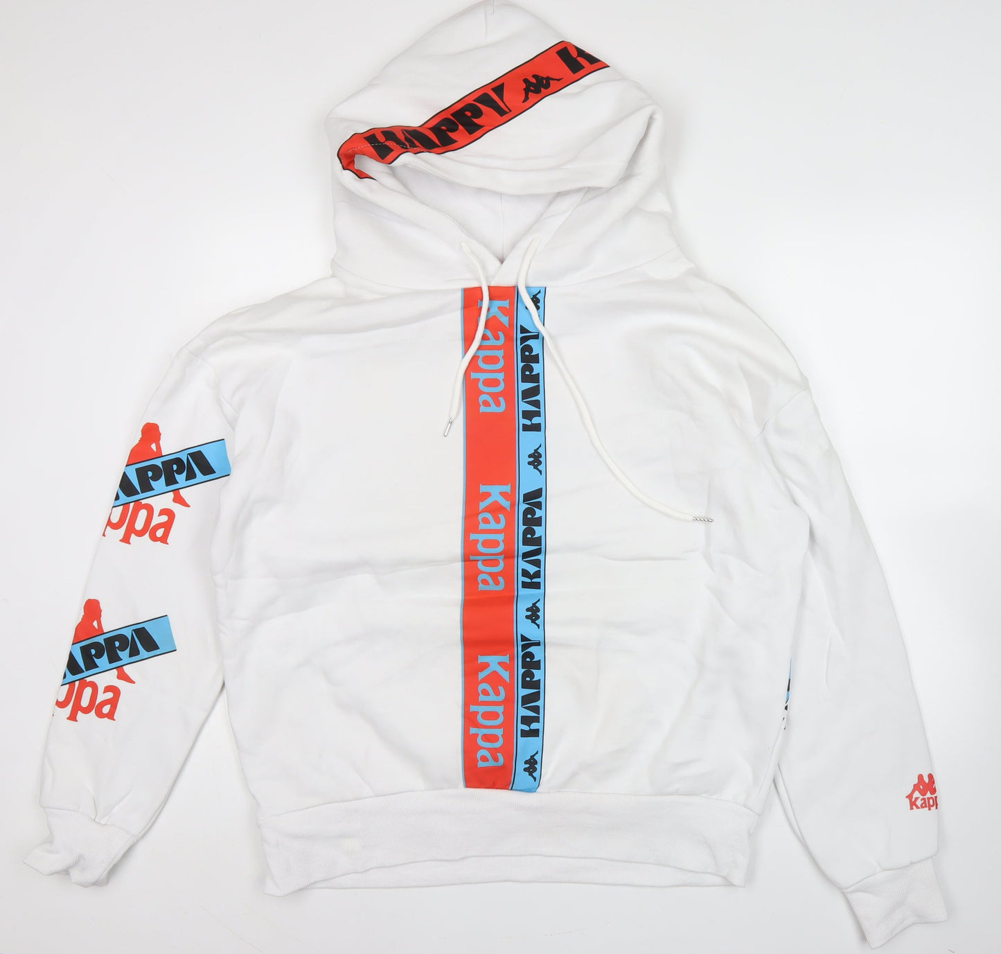 Kappa Men’s White Pullover Hoodie M Logo Graphic Sportswear