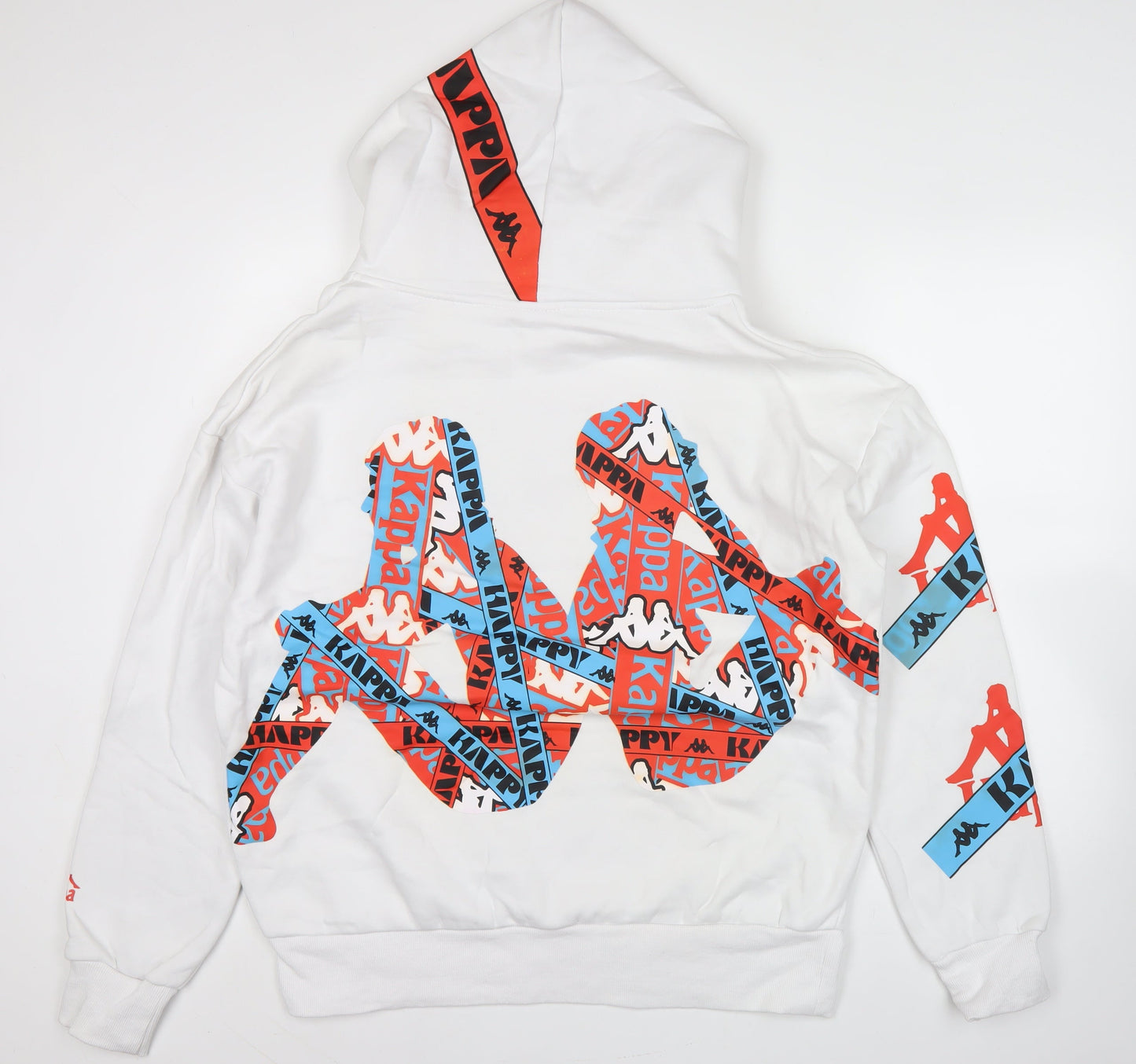 Kappa Men’s White Pullover Hoodie M Logo Graphic Sportswear