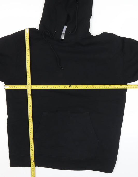 Champion Mens Black Pullover Hoodie Large Vintage Fleece Logo