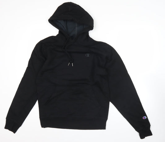 Champion Men's Black Pullover Hoodie Size S Logo Fleece