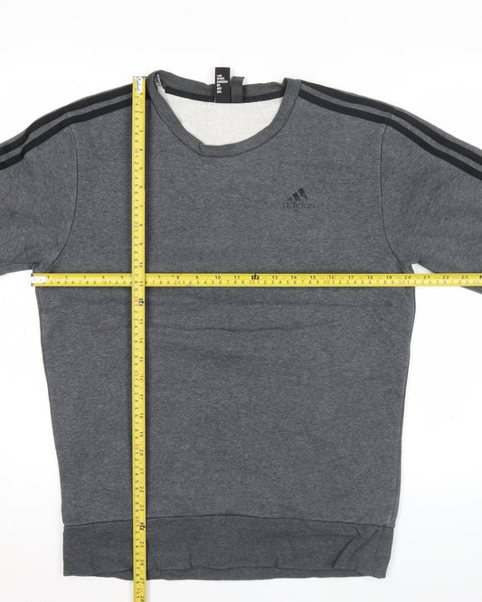 Adidas Men’s Grey Crew Neck Logo Sweatshirt Size M Pullover