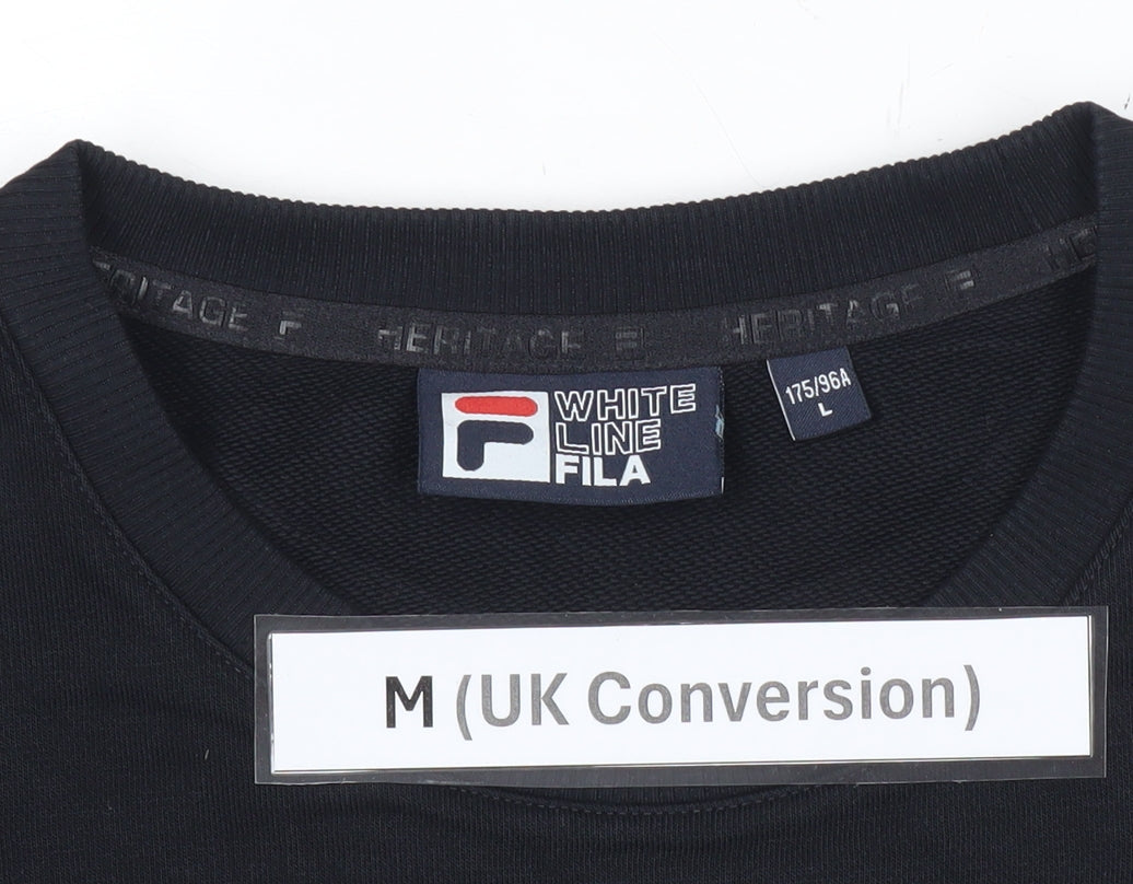 Fila Men’s Black M Sweatshirt Embroidered Bear Graphic Pullover