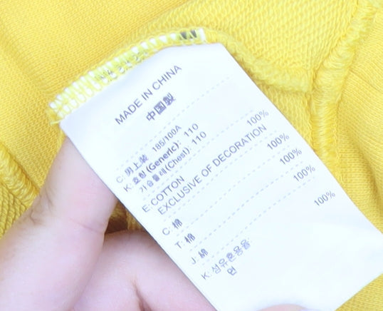 Nike Men’s Yellow 2XL Pullover Sweatshirt Graphic Print Crew Neck