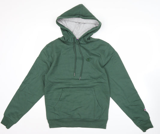 Champion Men’s Green Pullover Hoodie Small Logo Athletic Sweatshirt