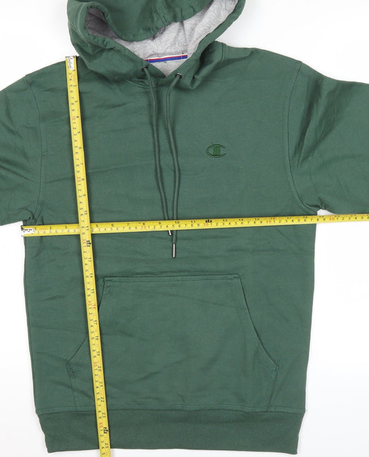 Champion Men’s Green Pullover Hoodie Small Logo Athletic Sweatshirt