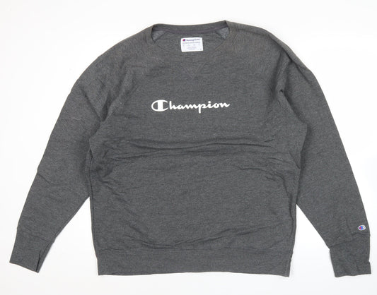Champion Men’s Grey 2XL Pullover Sweatshirt Crew Neck Logo