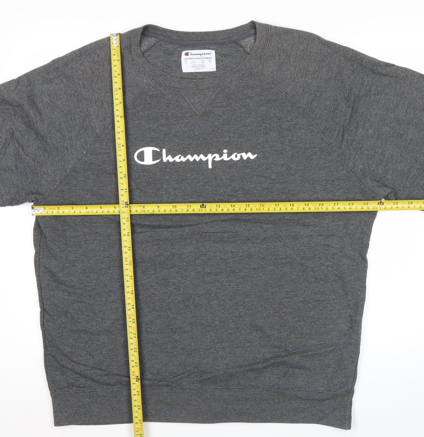 Champion Men’s Grey 2XL Pullover Sweatshirt Crew Neck Logo