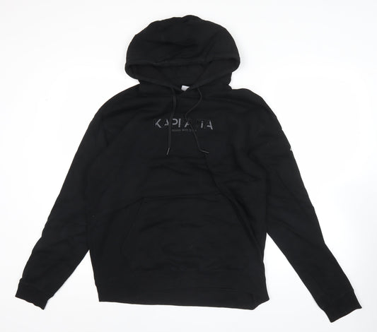 Kappa Men’s Black Pullover Hoodie L Regular Fit Logo Graphic