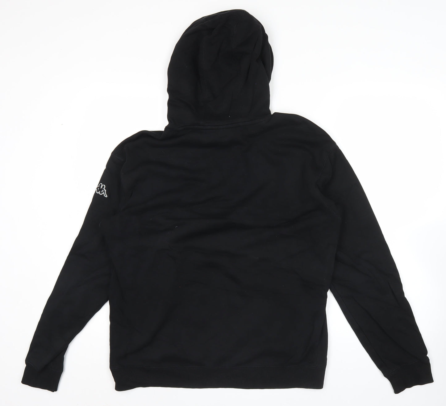 Kappa Men’s Black Pullover Hoodie L Regular Fit Logo Graphic