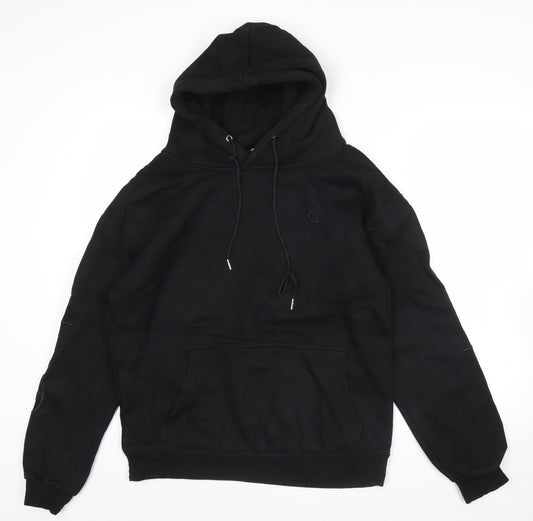 Champion Mens Black Hoodie XL Pullover Logo Fleece Athletic Sweatshirt