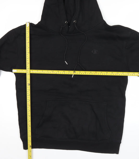 Champion Mens Black Hoodie XL Pullover Logo Fleece Athletic Sweatshirt
