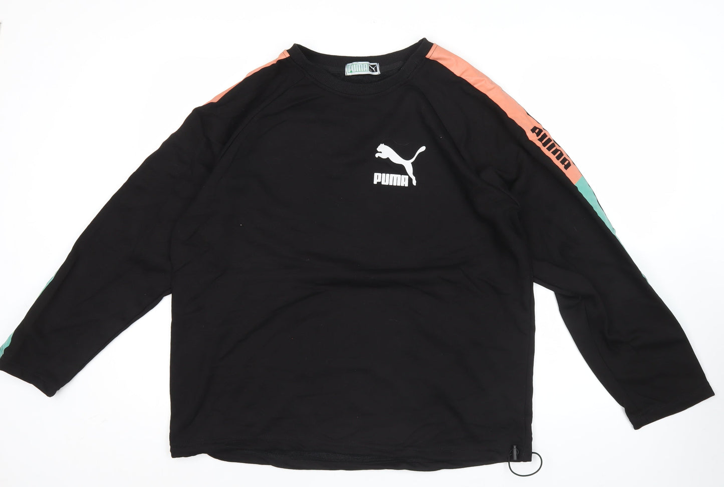 Puma Mens XL Black Crew Neck Pullover Logo Sweatshirt