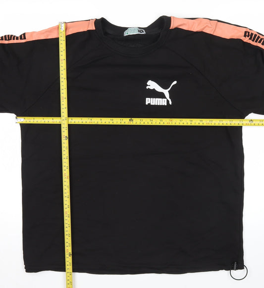 Puma Mens XL Black Crew Neck Pullover Logo Sweatshirt