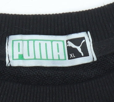Puma Mens XL Black Crew Neck Pullover Logo Sweatshirt