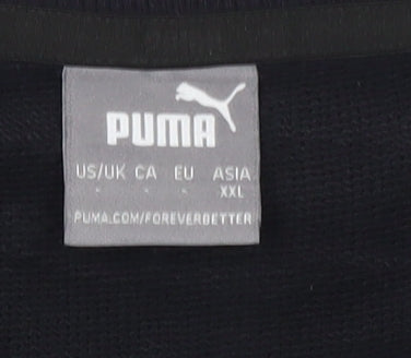 Puma Mens Black 2XL Crew Neck Logo Pullover Sweatshirt