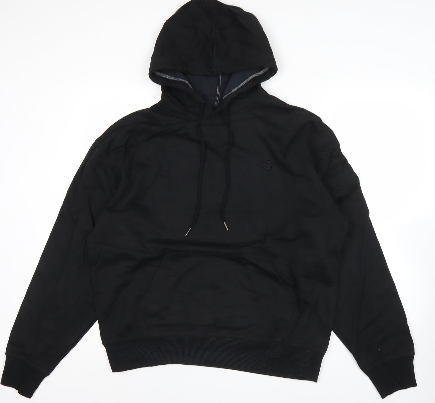 Champion Men’s Black Pullover Hoodie L Regular Fit Logo