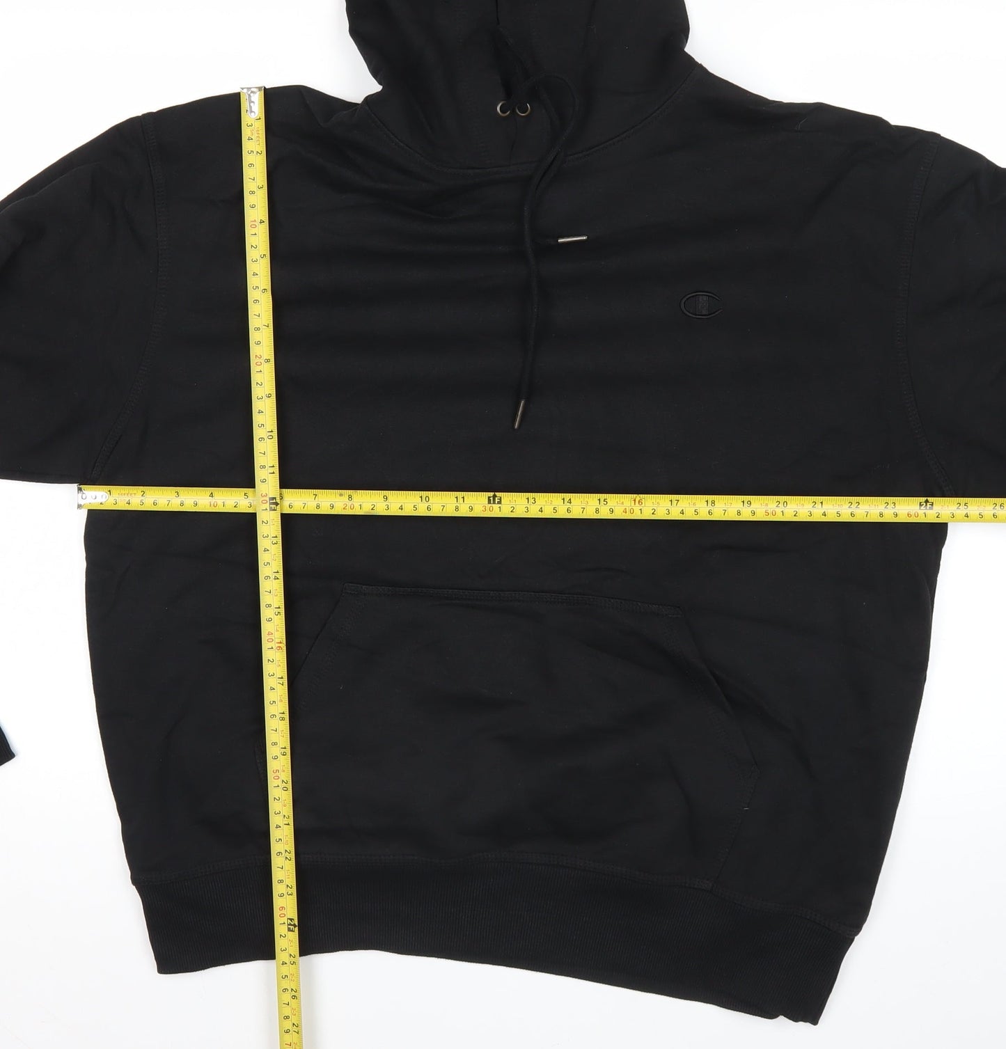 Champion Men’s Black Pullover Hoodie L Regular Fit Logo