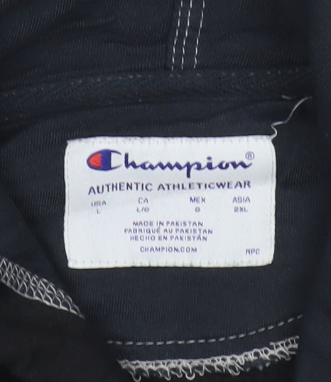 Champion Men’s Black Pullover Hoodie L Regular Fit Logo