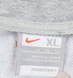 Nike Men’s Grey Pullover Hoodie XL Logo Sportswear Fleece