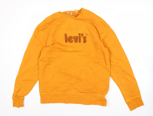 Levi's Men's Orange Pullover Logo Sweatshirt Size L Regular Fit