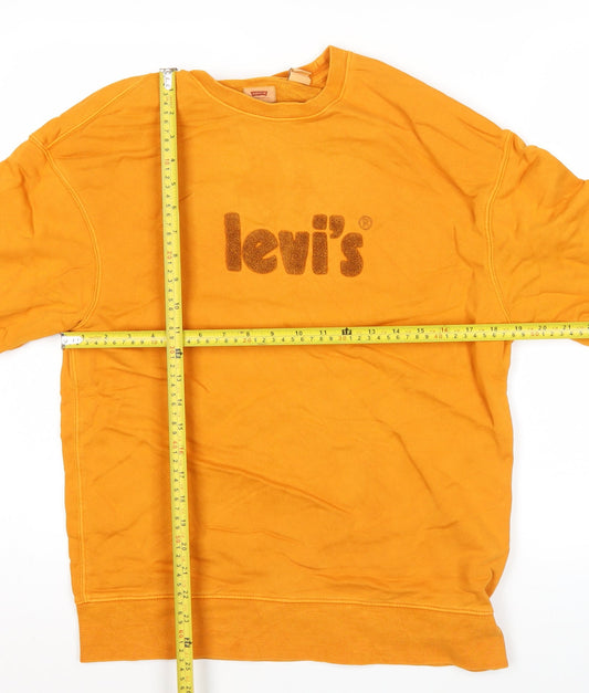Levi's Men's Orange Pullover Logo Sweatshirt Size L Regular Fit