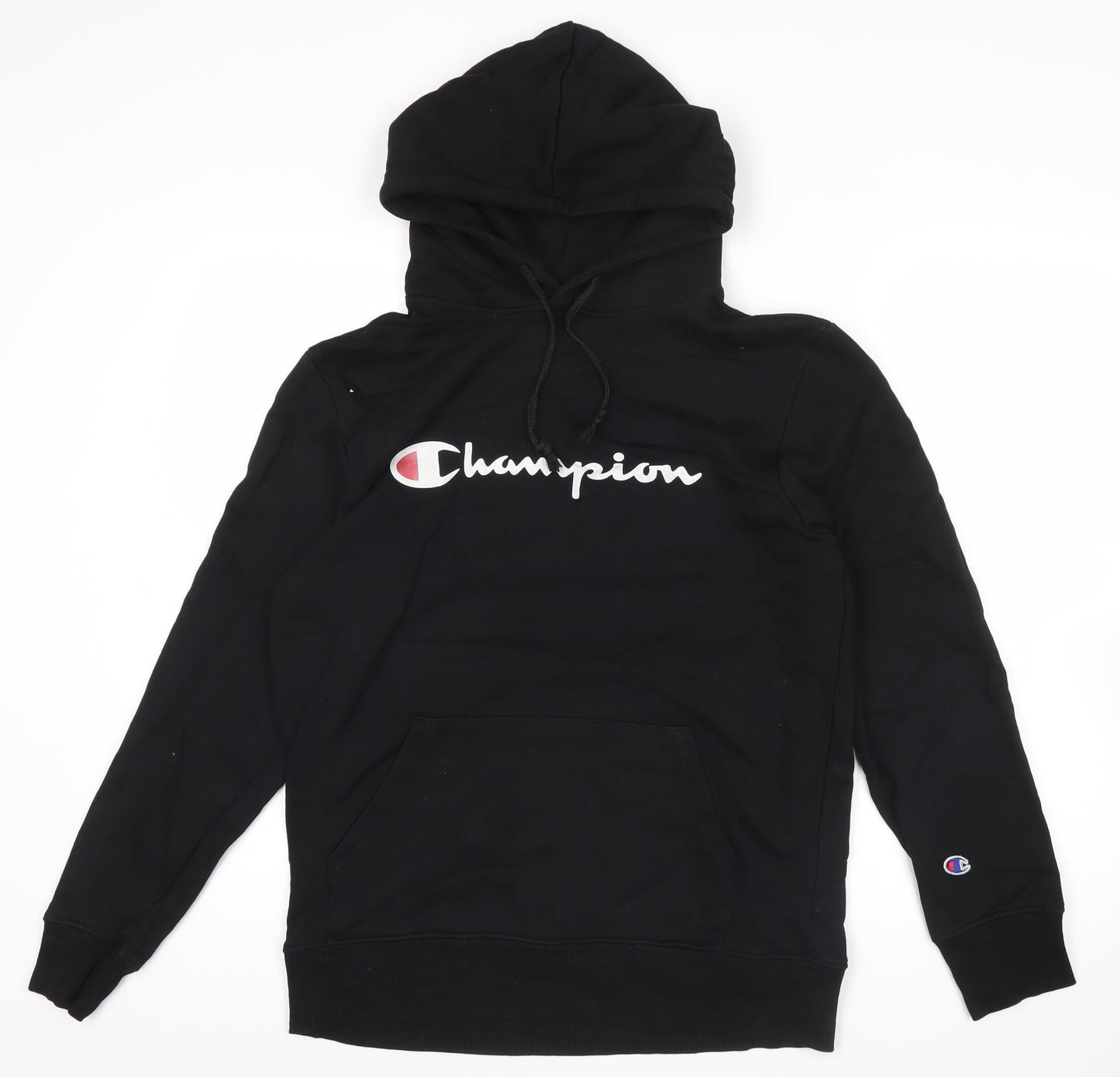 Champion Men’s Black XL Pullover Hoodie with Logo Print