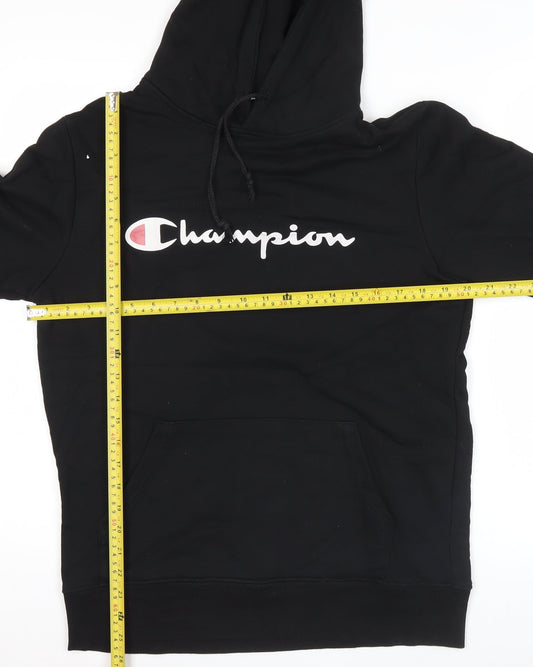 Champion Men’s Black XL Pullover Hoodie with Logo Print