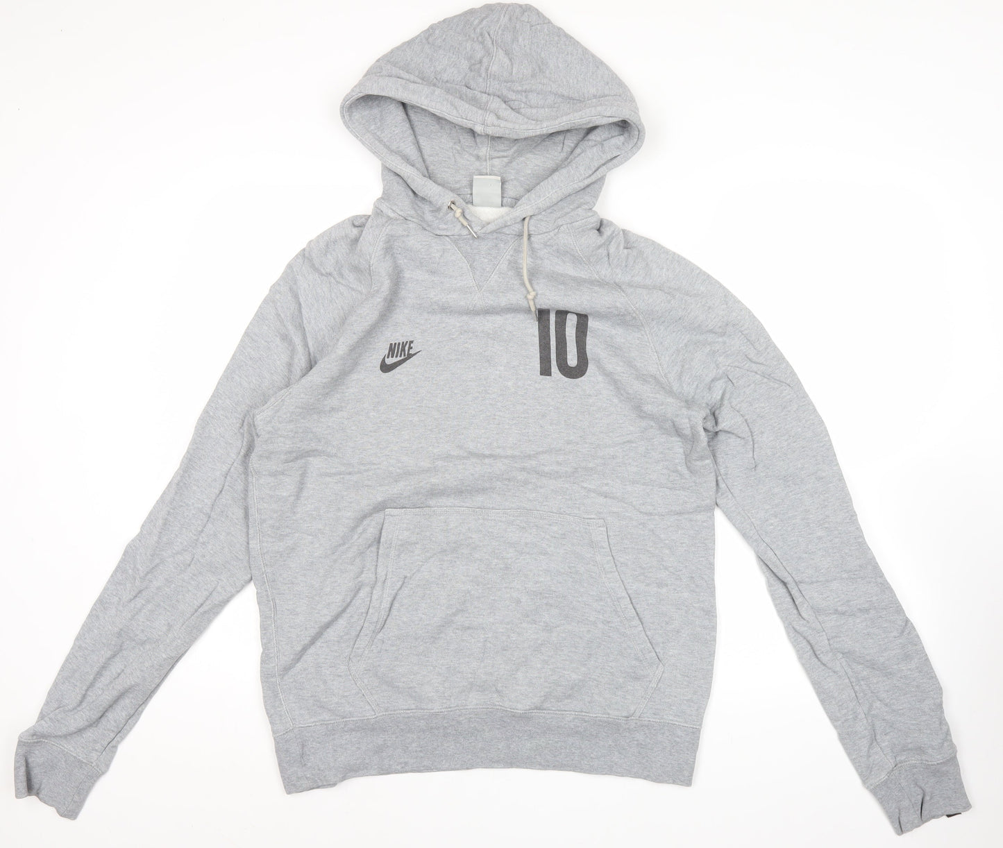 Nike Mens Grey Pullover Hoodie L Sportswear Hooded Sweatshirt