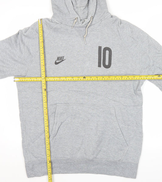 Nike Mens Grey Pullover Hoodie L Sportswear Hooded Sweatshirt