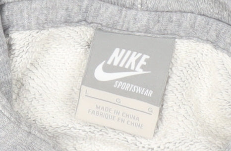 Nike Mens Grey Pullover Hoodie L Sportswear Hooded Sweatshirt
