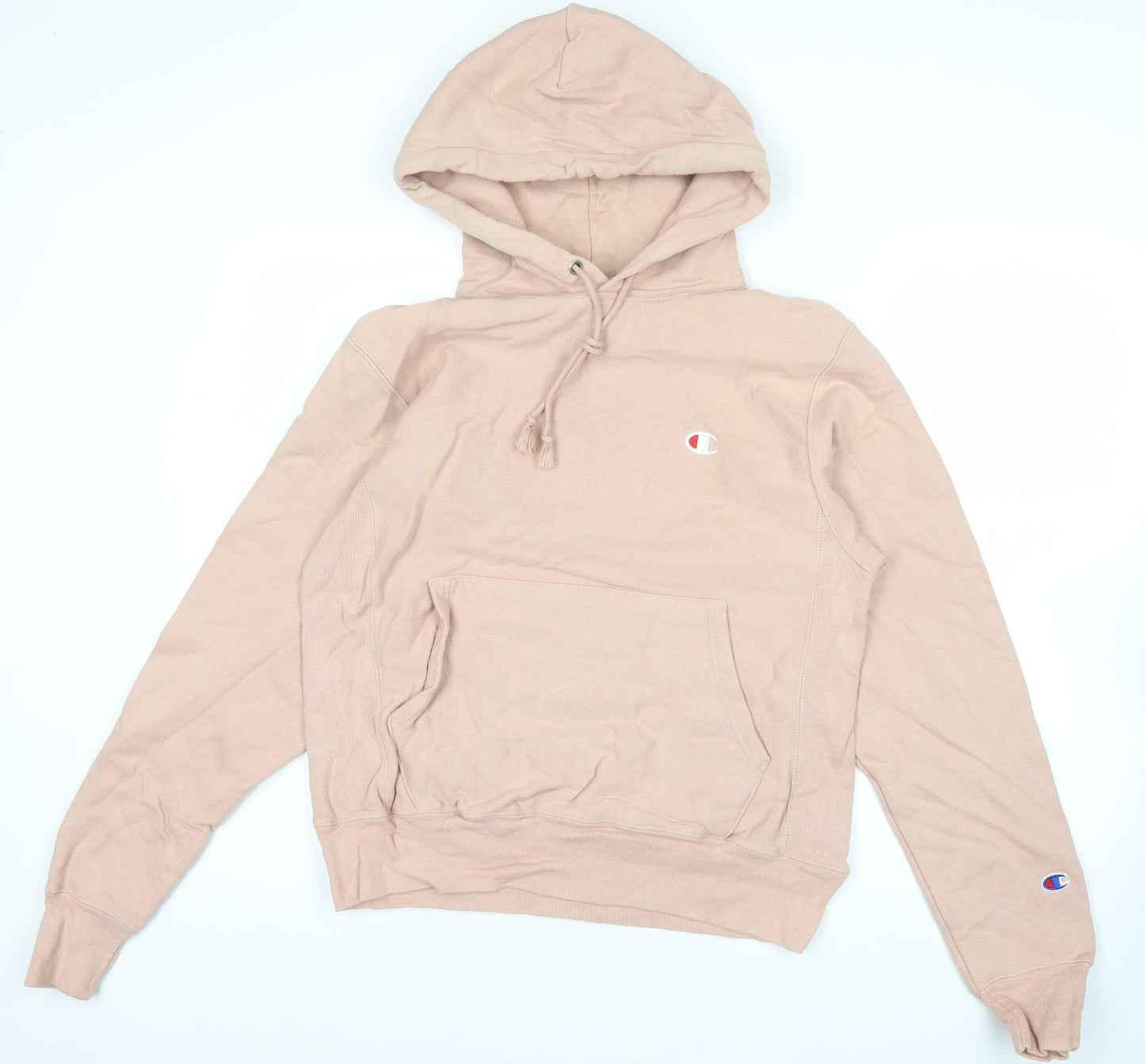 Champion Men’s Beige Pullover Hoodie Small Logo Regular Fit