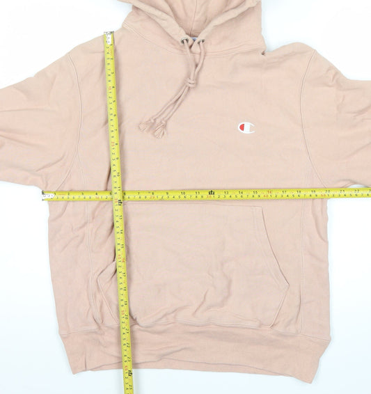 Champion Men’s Beige Pullover Hoodie Small Logo Regular Fit