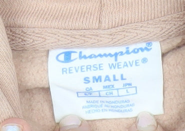 Champion Men’s Beige Pullover Hoodie Small Logo Regular Fit