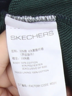 Skechers Men’s Blue Pullover Hoodie L Logo Graphic Casual