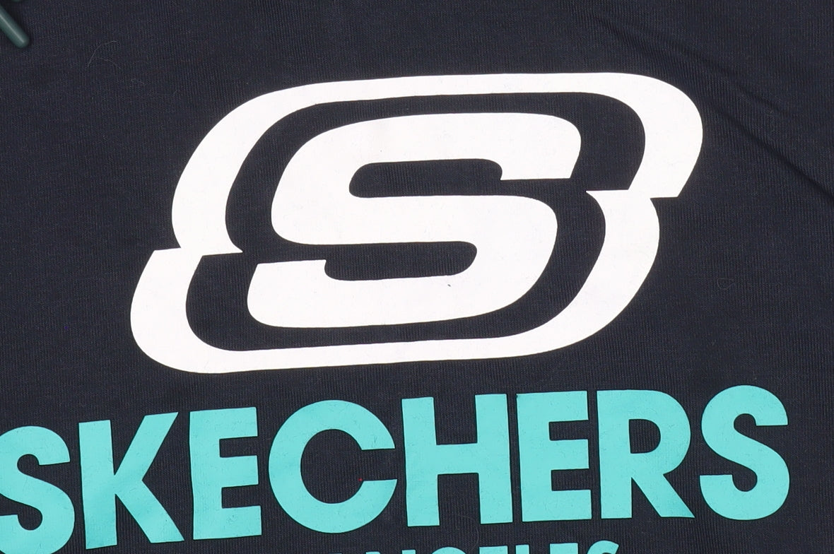 Skechers Men’s Blue Pullover Hoodie L Logo Graphic Casual