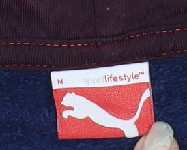 Puma Mens Blue Henley Hoodie Medium Sports Graphic Print