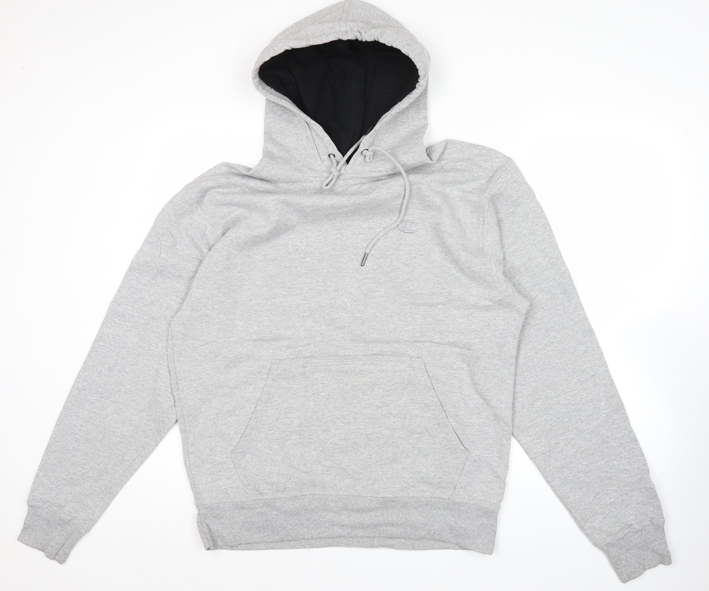 Champion Men’s Grey M Pullover Hoodie Fleece Logo Sweatshirt
