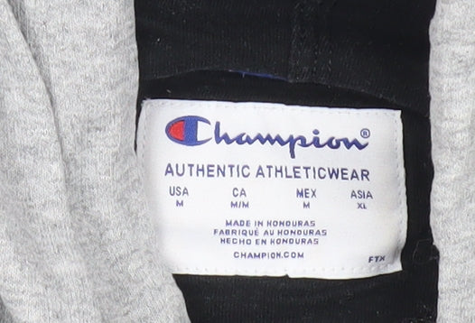 Champion Men’s Grey M Pullover Hoodie Fleece Logo Sweatshirt
