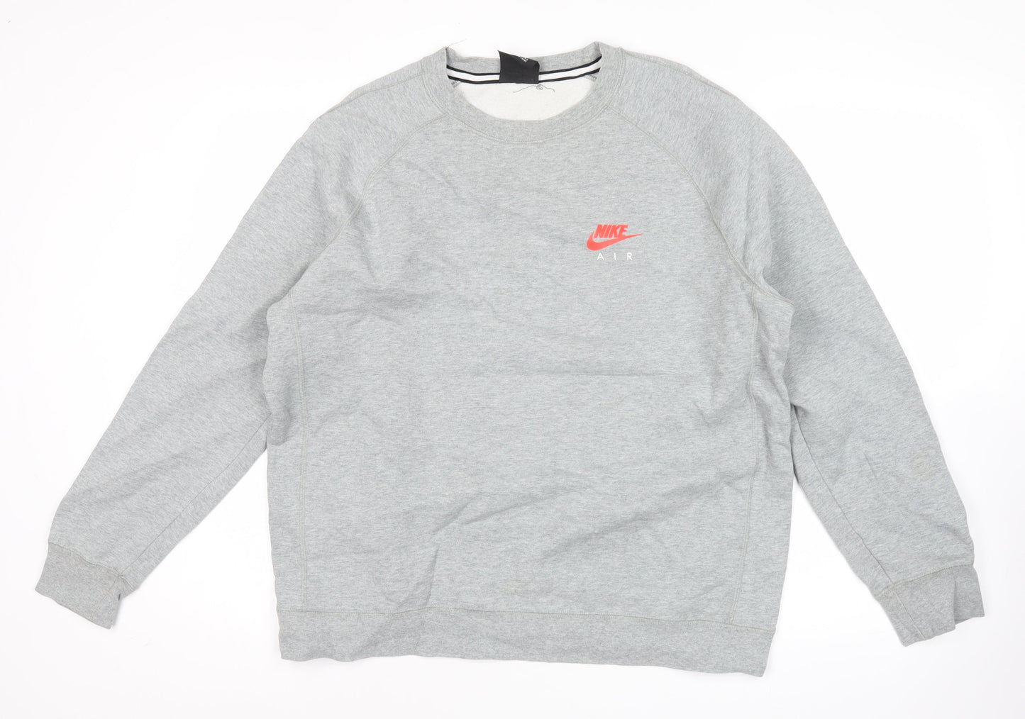 Nike Mens Grey 2XL Pullover Sweatshirt Crew Neck Logo Sportswear