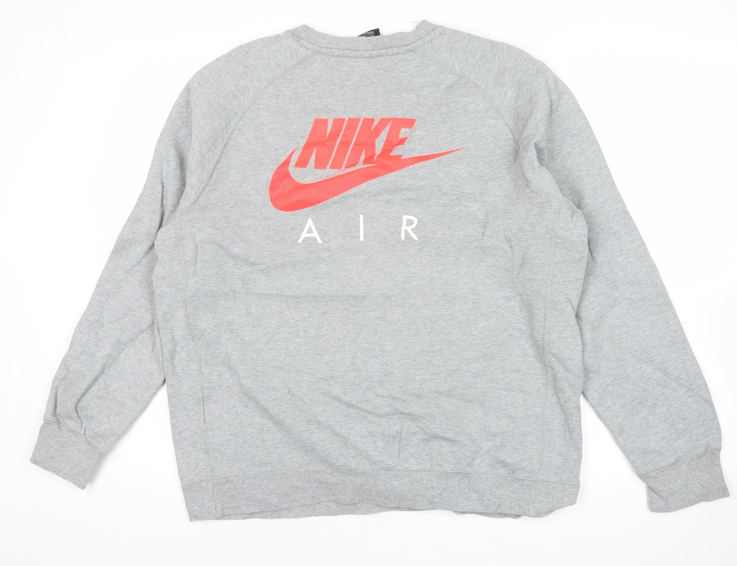 Nike Mens Grey 2XL Pullover Sweatshirt Crew Neck Logo Sportswear