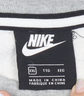 Nike Mens Grey 2XL Pullover Sweatshirt Crew Neck Logo Sportswear