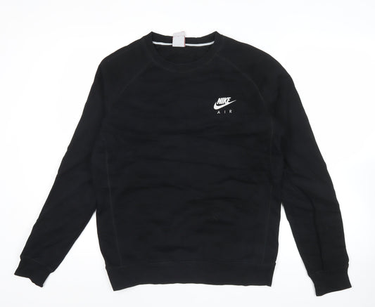 Nike Air Men’s Black Sweatshirt M Pullover Crew Neck Graphic Logo