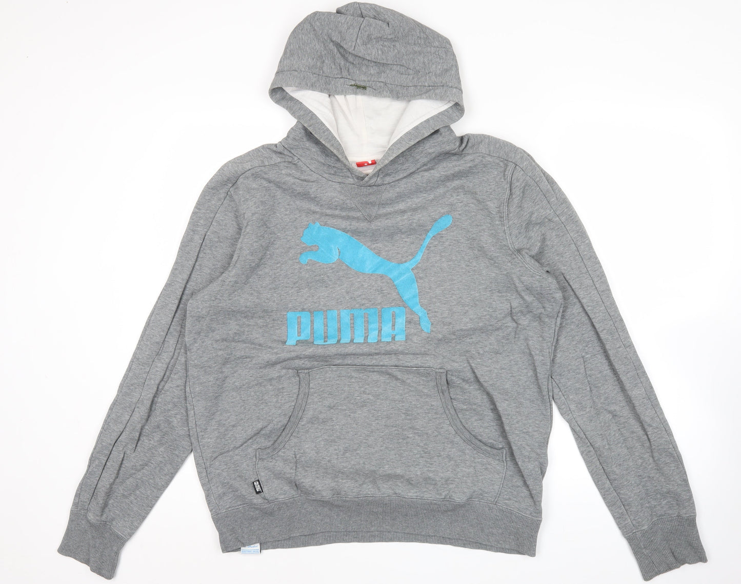 Puma Men’s Grey XL Pullover Hoodie with Logo Print