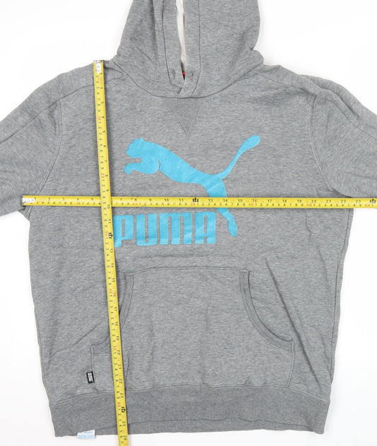 Puma Men’s Grey XL Pullover Hoodie with Logo Print