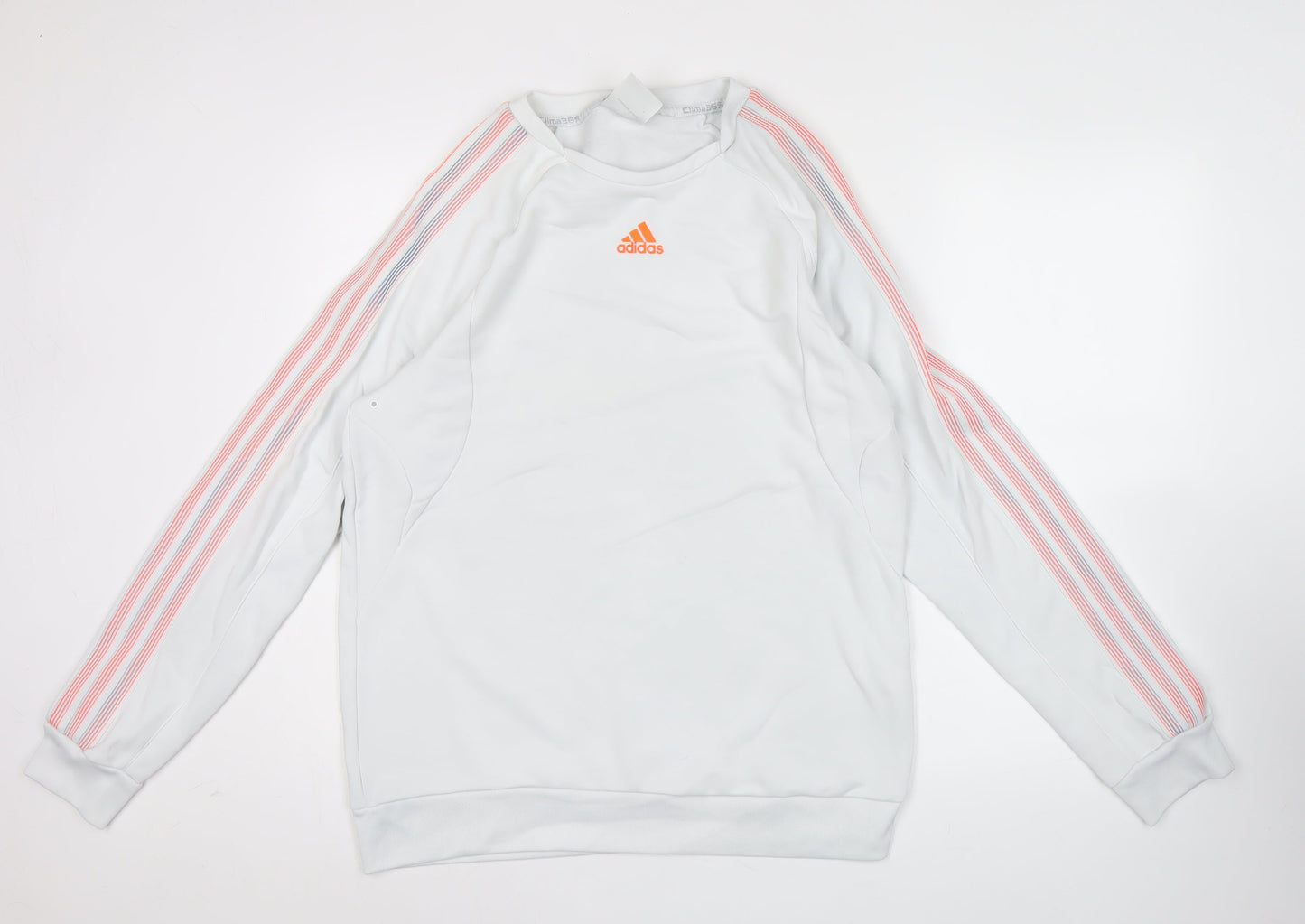 Adidas Mens White XL Pullover Sweatshirt Crew Neck Logo Sports
