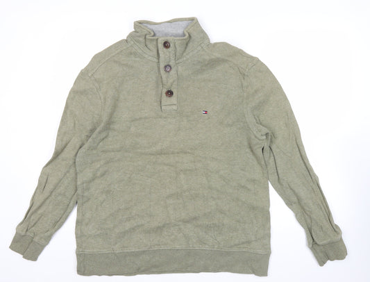Tommy Hilfiger Men's Green Henley Sweatshirt Size L