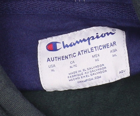 Champion Men's Green XL Pullover Hoodie with Logo