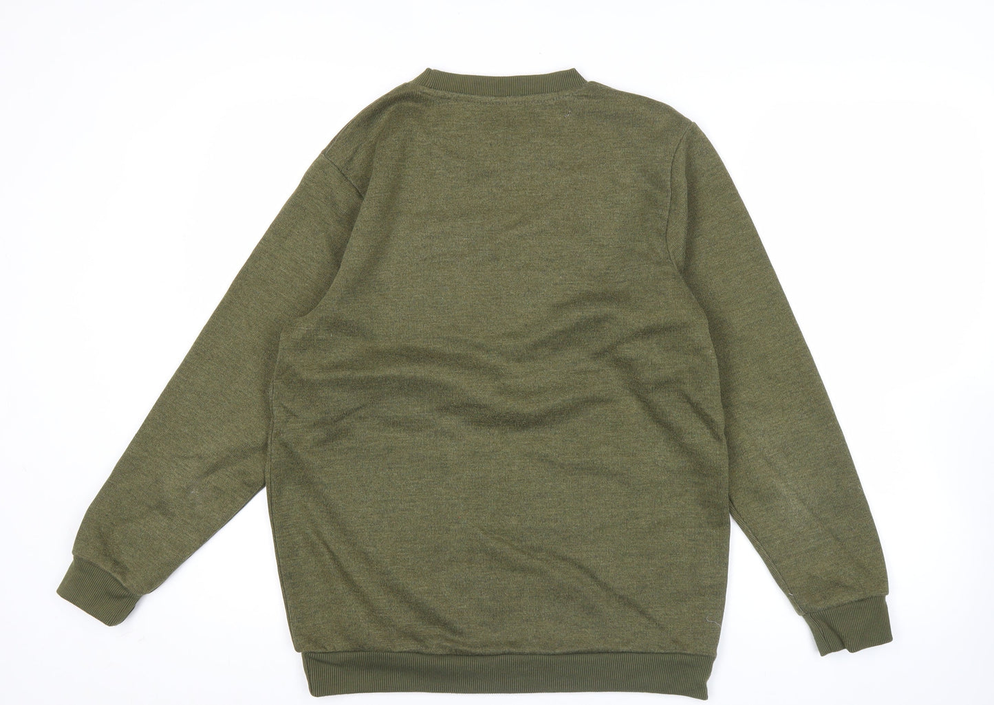 Champion Men Green Medium Pullover Sweatshirt Crew Neck Logo